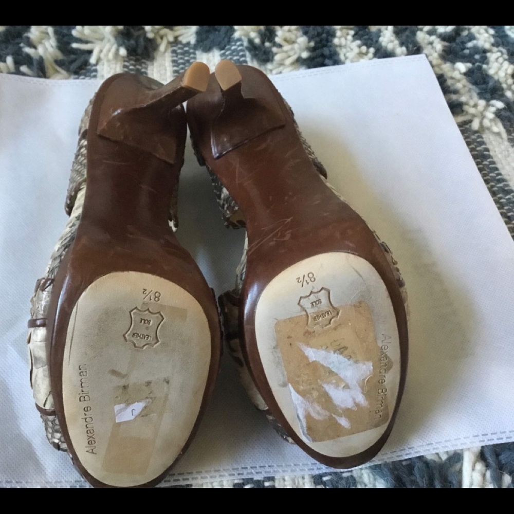 Python Alexandre Birman Sandals W/Leather Trim 8.5 - image 3